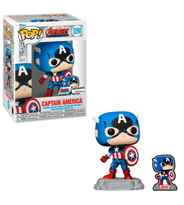 Funko POP Avengers A60: Capitan America Comic con Pin (EXC)